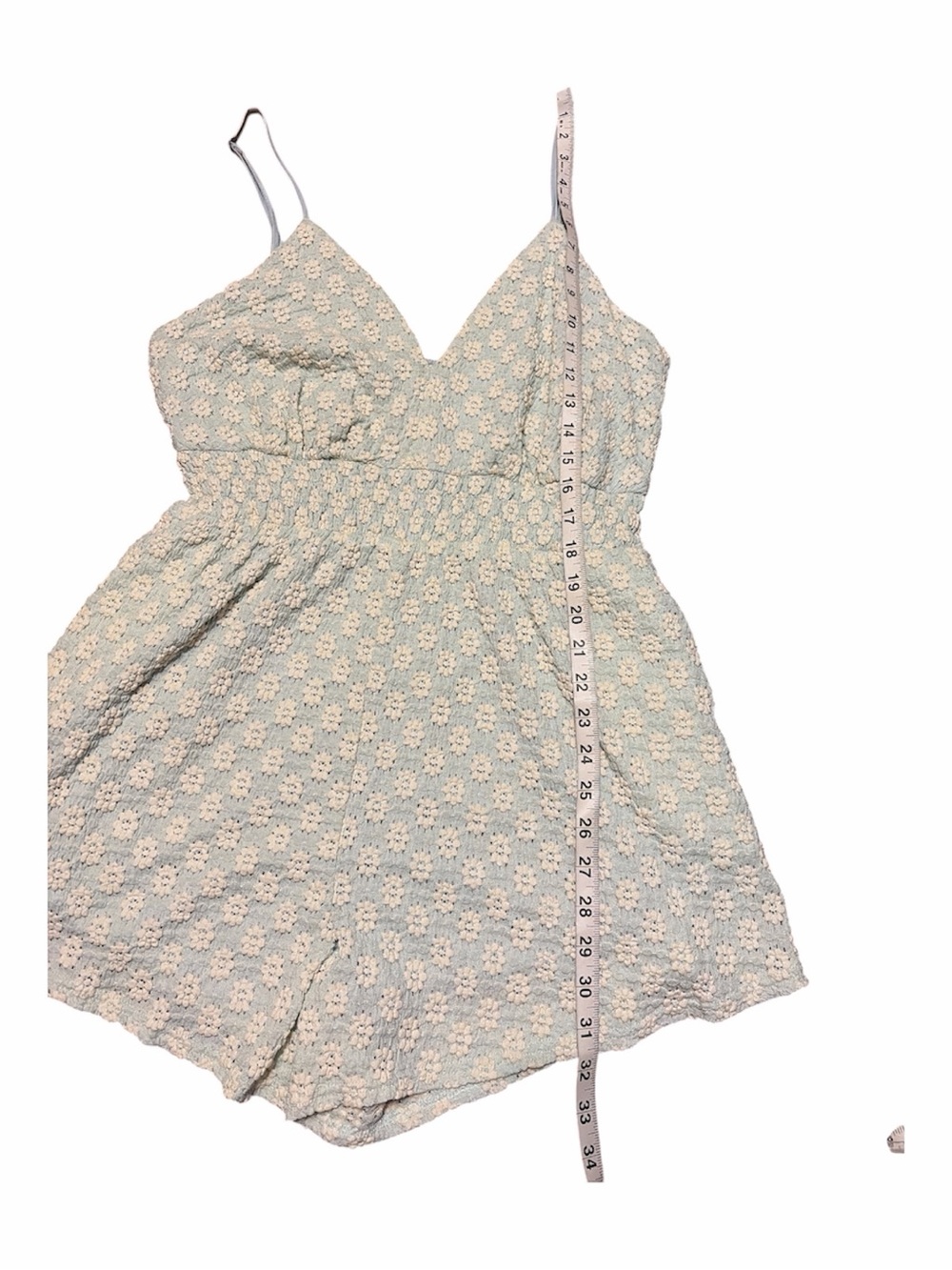 New In Alyssa Floral Romper Blue NWT Smocked Boho Large - Picture 8 of 10